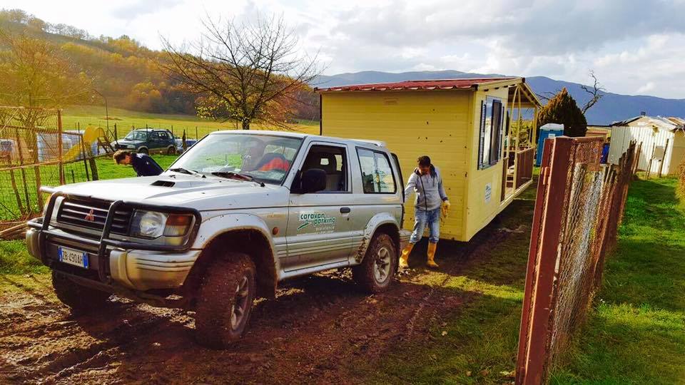 Caravan Parking a Cascia per emergenza terremoto